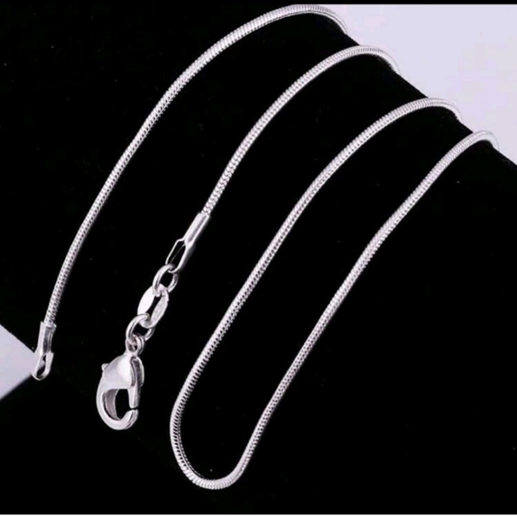 925 STERLING LONG SKINNY SILVER ROUND SNAKE CHAIN NECKLACE FOR LAYERING 26" - Picture 2 of 7